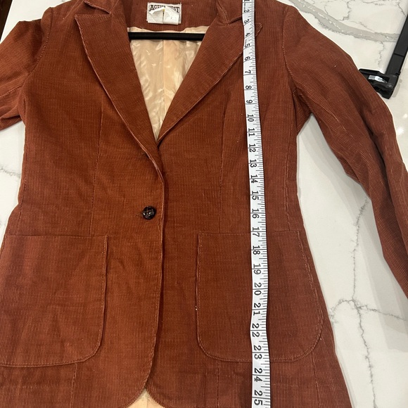 Women's Vintage Blazer Tan Size Small Medium - Picture 7 of 9